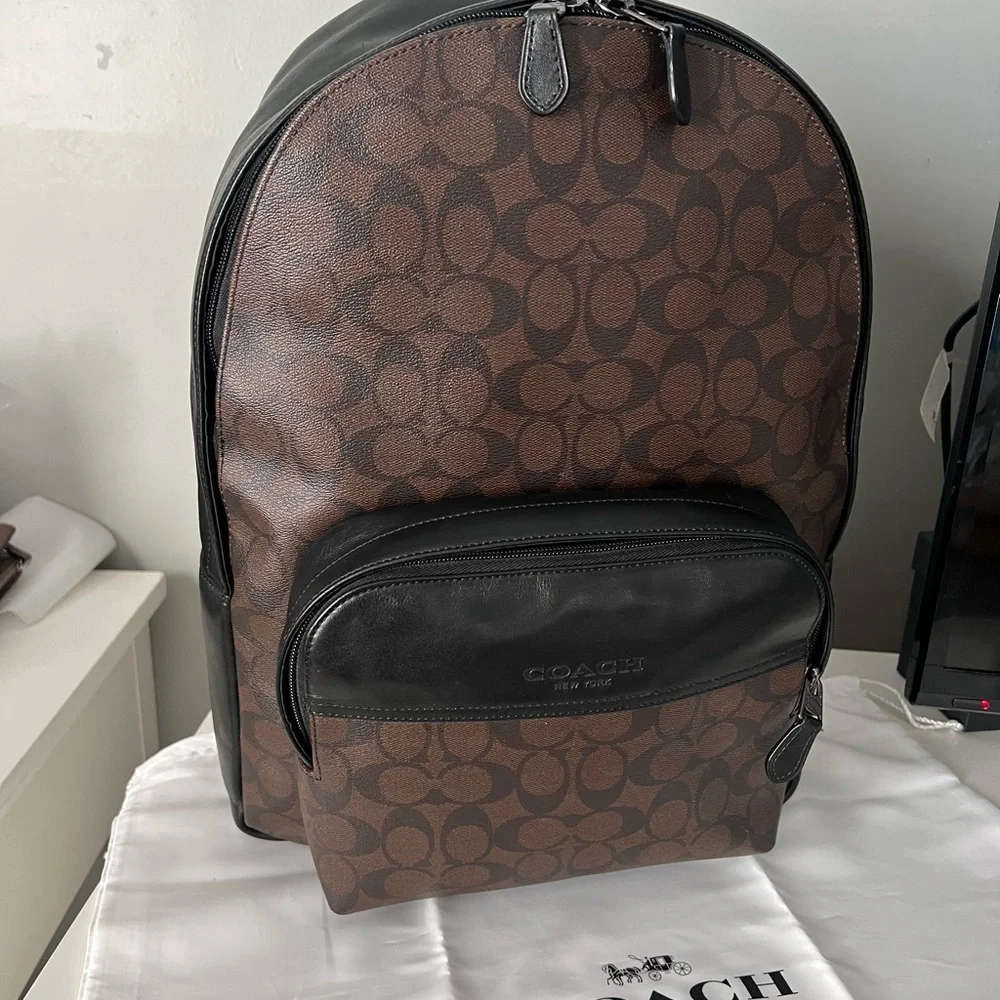 Coach Men's Brown and Black Backpack